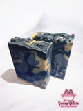 By The Sea goat milk soap bar with sea salt and sweet plum by Sudsy Sisters