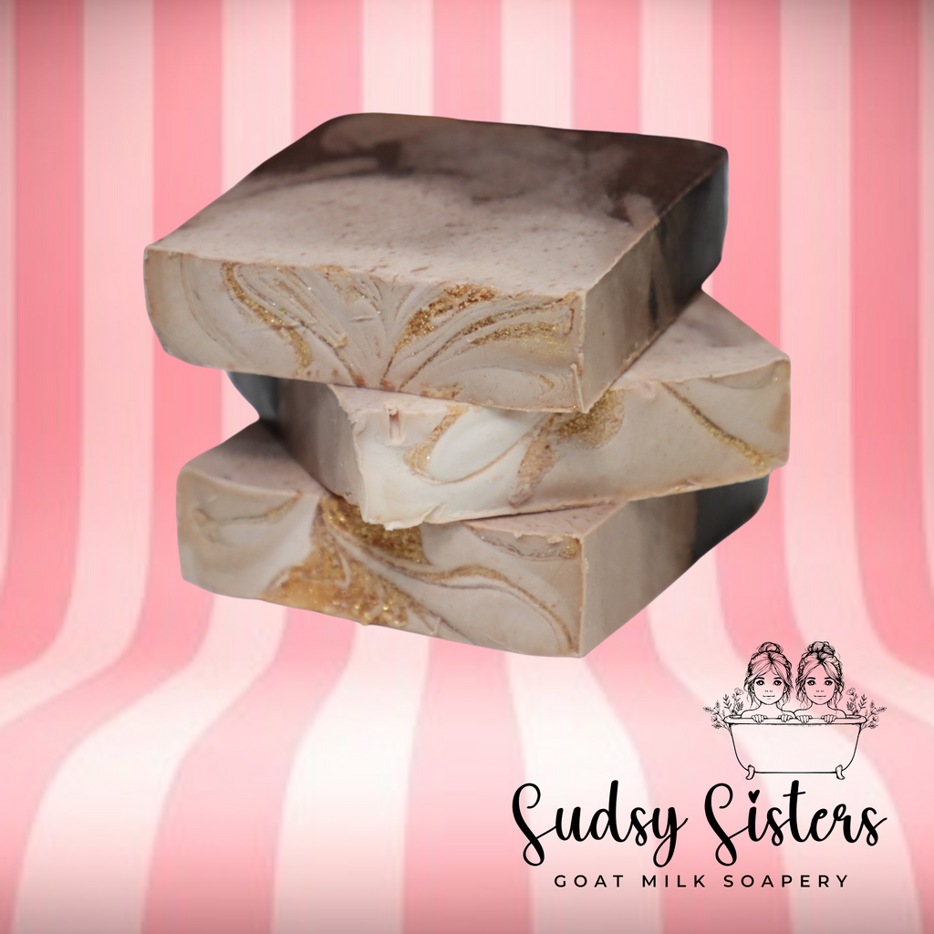 Cafe au Lait goat milk soap bar, alternate view