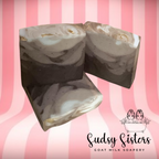 Cafe au Lait goat milk soap bar with coffee, cinnamon and vanilla by Sudsy Sisters