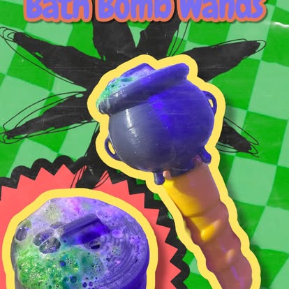 Halloween bath bomb wand, detail view
