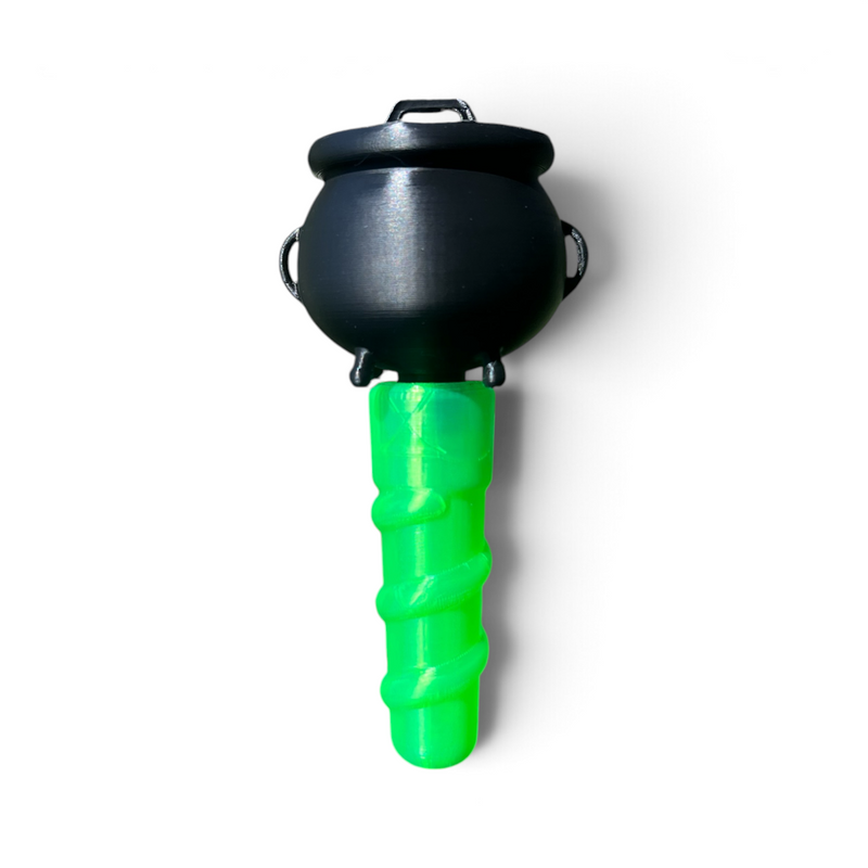 Cauldron bath bomb wand, front view