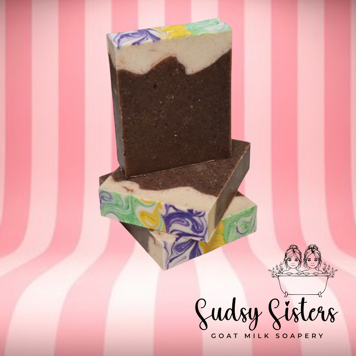 King Cake goat milk soap bar, alternate view