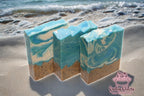 Life's A Beach goat milk soap bar, alternate view