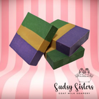 Mardi Gras Morning goat milk soap bar with champagne and citrus by Sudsy Sisters