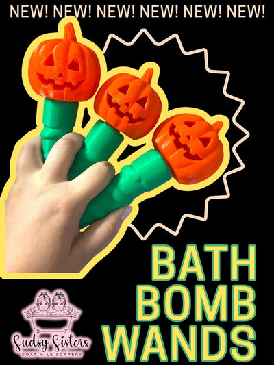 Pumpkin bath bomb wand by Sudsy Sisters