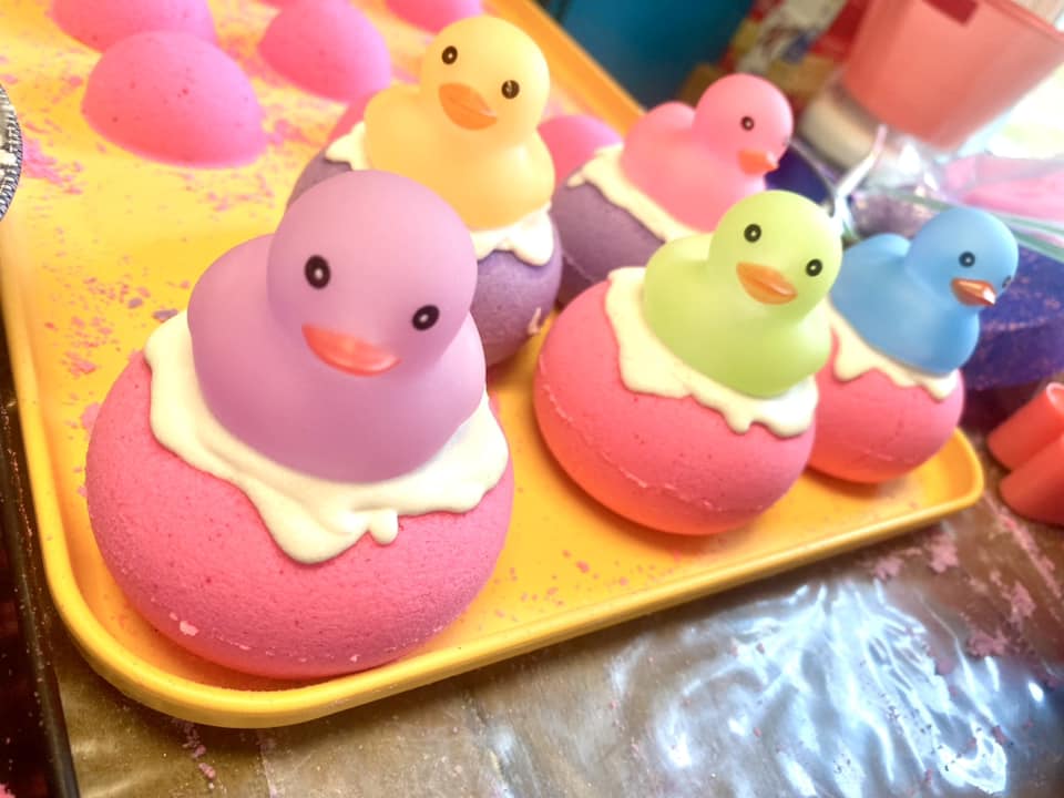 Rubber Ducky bath bomb by Sudsy Sisters