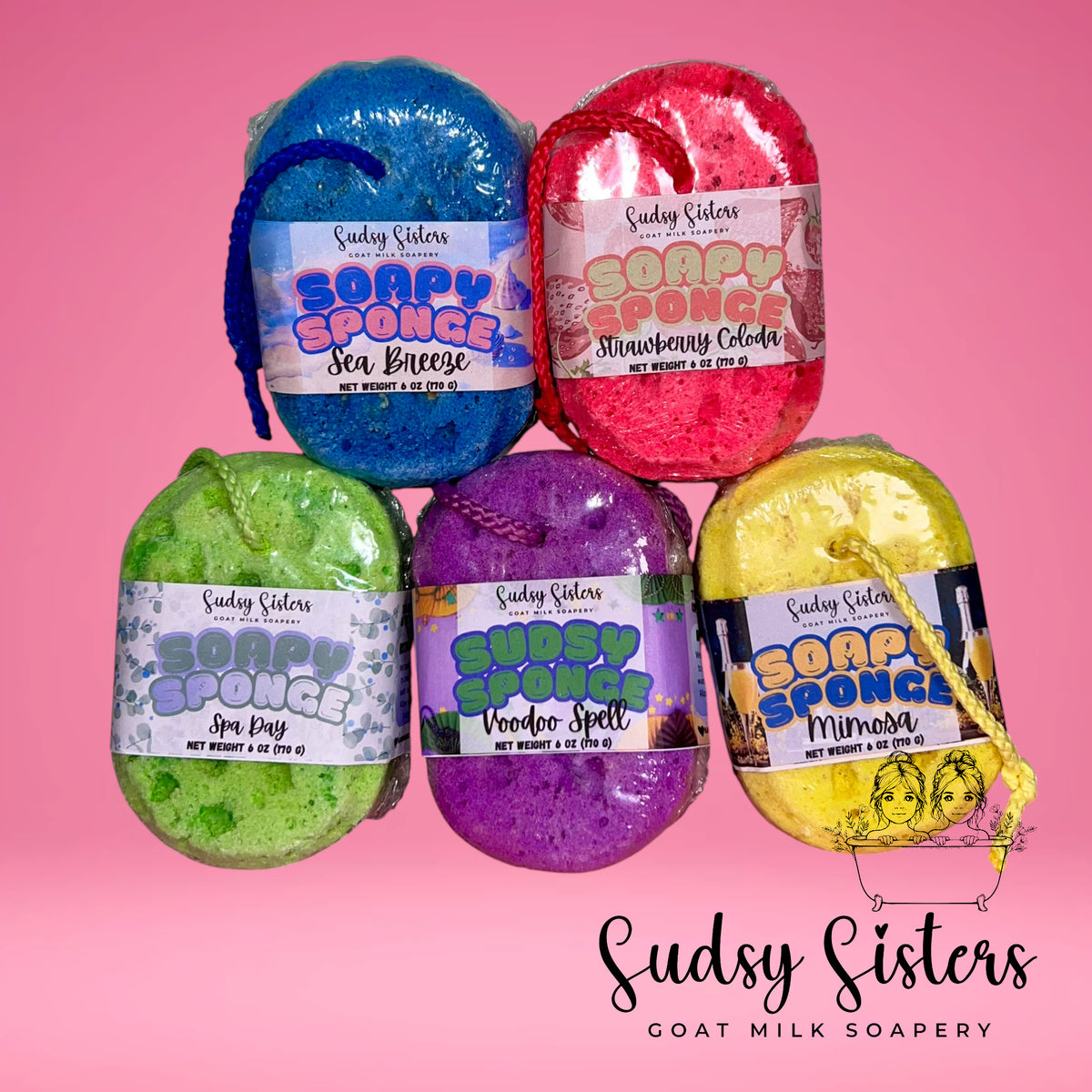 Soapy Sponge with goat milk soap already inside by Sudsy Sisters