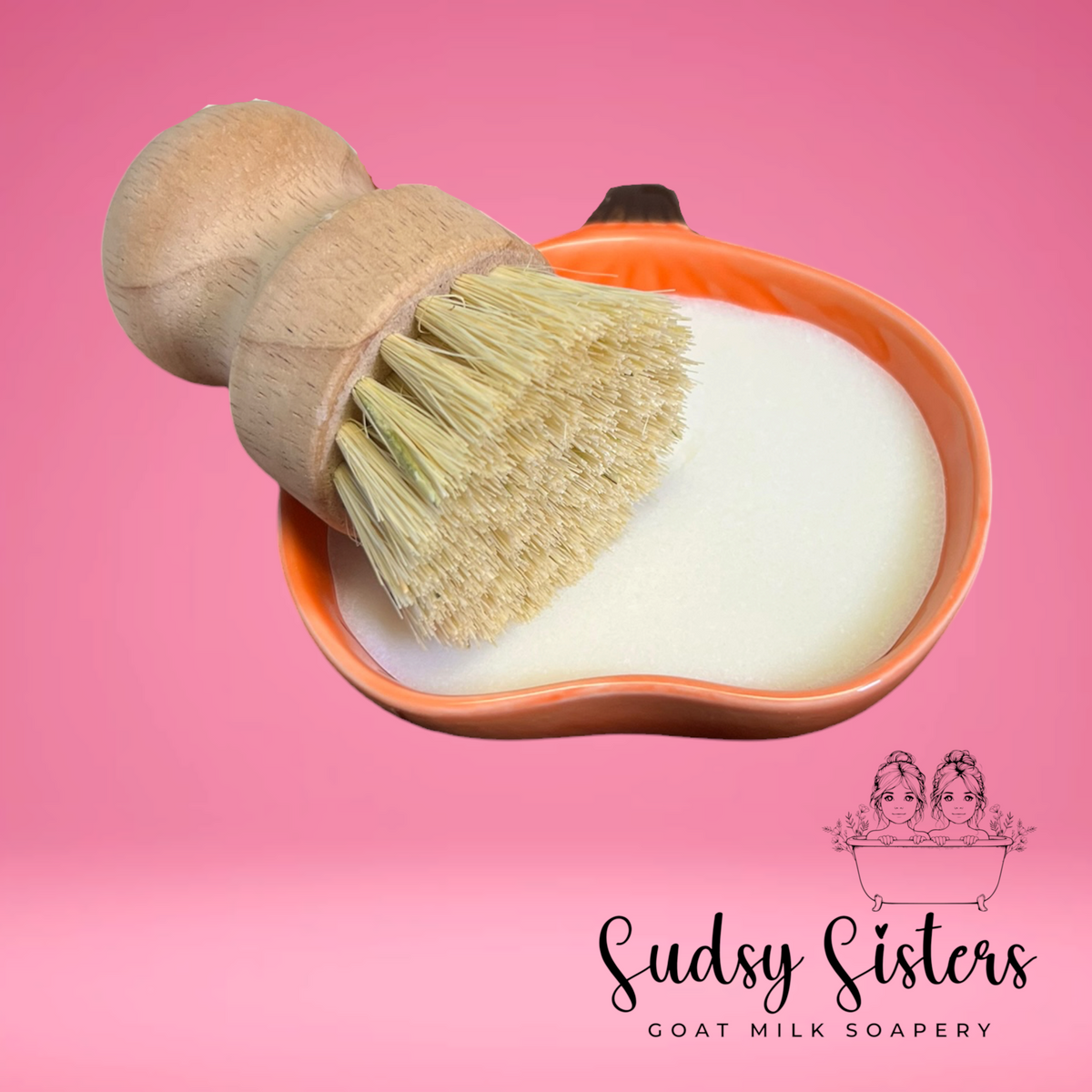 Solid dish soap in a ceramic dish, alternate view
