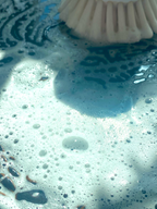 Solid tangerine dish soap, detergent free, by Sudsy Sisters