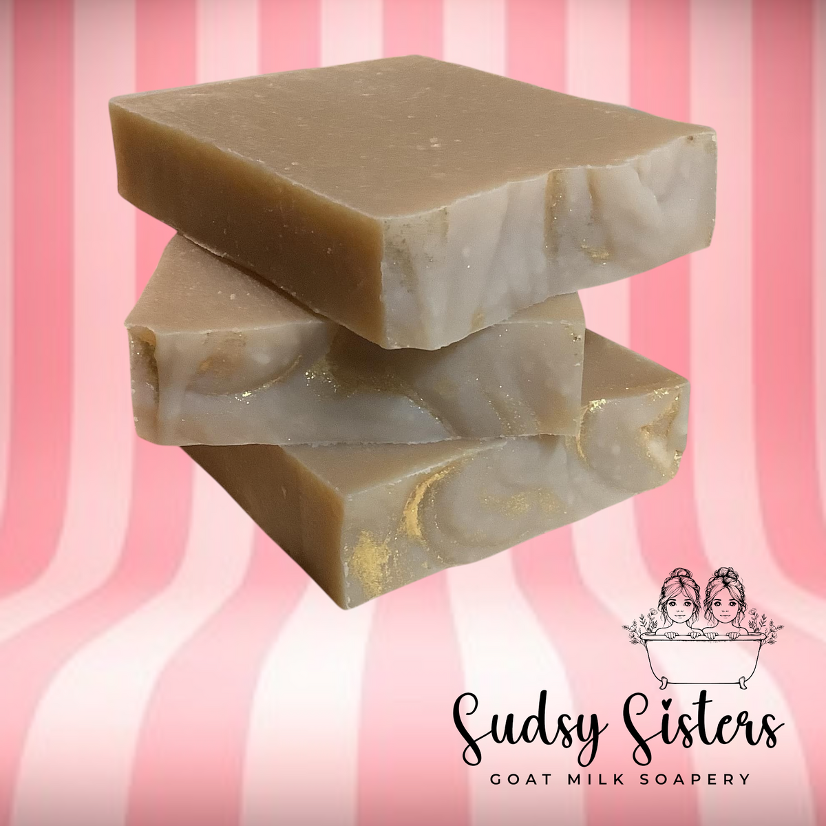 Spa Day goat milk soap bar with mint, lemon and eucalyptus by Sudsy Sisters
