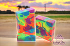 Strawberry Fields goat milk soap bar, alternate view